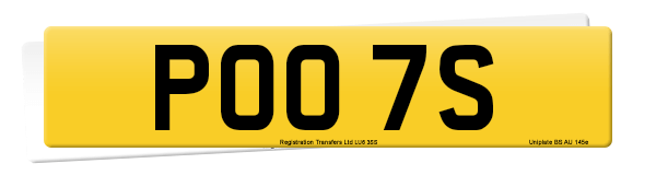 Registration number POO 7S